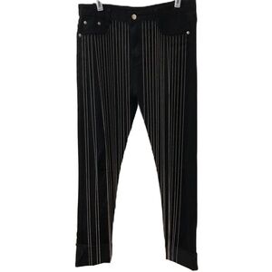 The Moon by Moon Collection Women's Black Denim Distressed Chain Jeans Large NWT